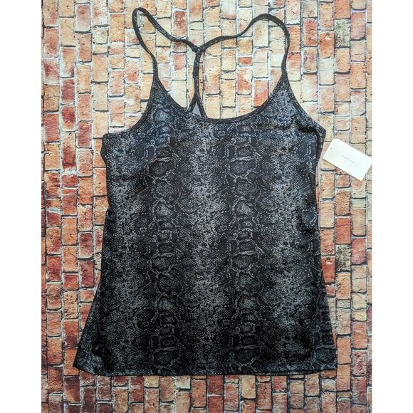NWT Halston Studio Y Back Tank Top Snake Print L - Picture 2 of 4